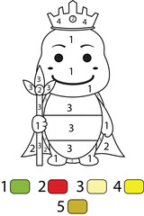 Turtle Color By Number Pages