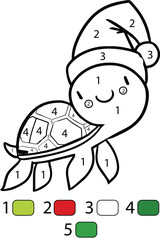 Turtle Color By Number Pages