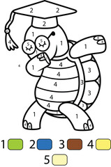 Turtle Color By Number Pages