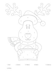 Christmas Color By Number Coloring Page