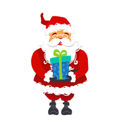 Happy Cheerful Cute Santa Claus bringing a gift in celebration of Christmas Season