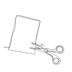 continuous line drawing hand holding scissor illustration vector