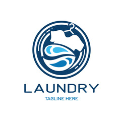 simple creative laundry logo, with the concept of a clothes or clothes washing machine, foam. water drops, logo for washing, clothes deodorizer, badge, company