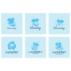 simple creative laundry logo, with the concept of a clothes or clothes washing machine, foam. water drops, logo for washing, clothes deodorizer, badge, company