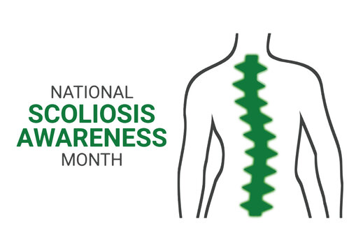 National scoliosis awareness month. Vector illustration Design for banner, poster or print.