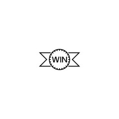 Win badge icon  isolated on white 