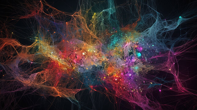 The deep space neural network background. Ai Generative. 