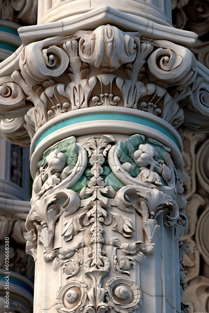 Aufkleber  An architectural illustration showcasing the intricate details of an Ionic column Generative AI technology.