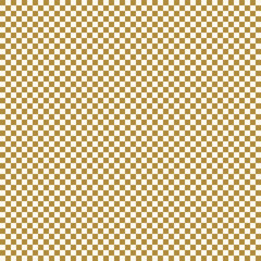 Fototapeta premium Checkerboard golden vector seamless pattern. Geometric New Year abstract background. Checkered surface design.