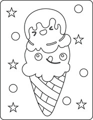 Kawaii Food Coloring Page for Kids