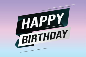 happy birthday word concept vector illustration with lines modern futuristic 3d style for landing page template web mobile app poster banner flyer background gift card coupon label wallpaper