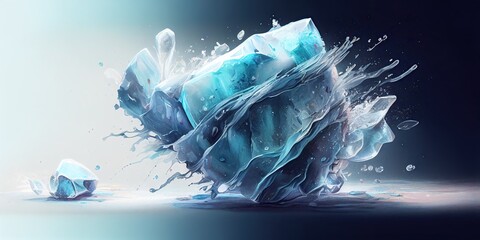 Abstract, Elegant and Modern AI-generated illustration of a special kind of ice that does not melt even in sub-zero temperatures.