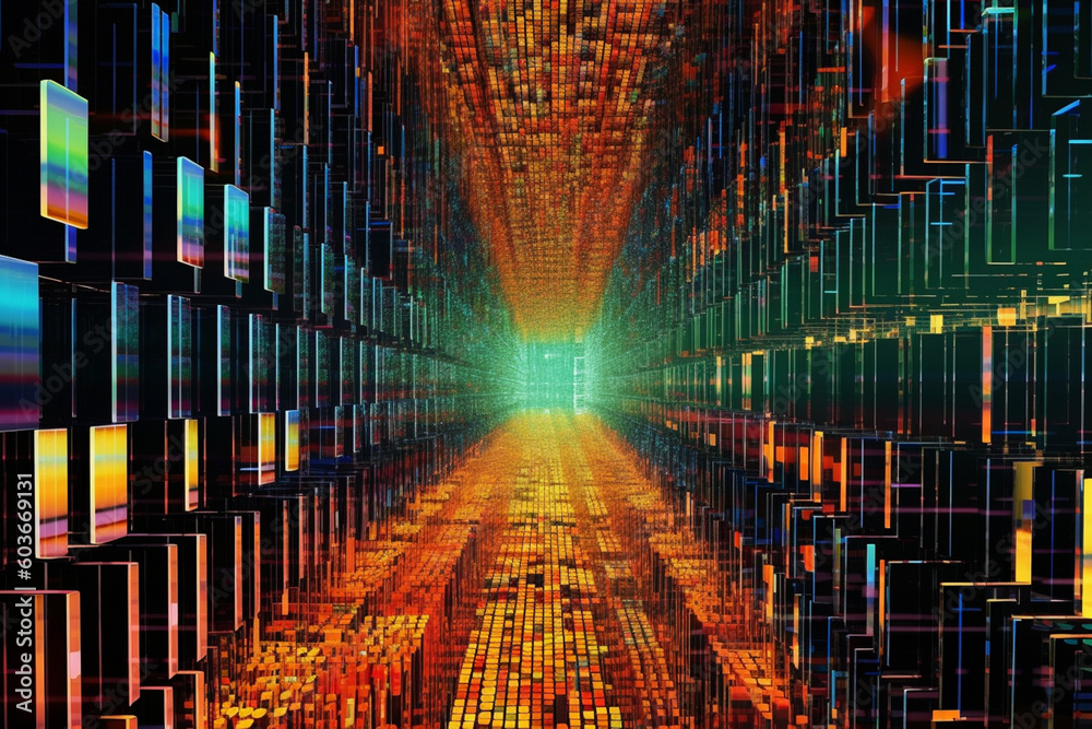 Leinwandbilder an abstract digital artwork representing the concept of data transformation and analysis, generative