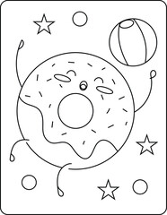 Kawaii Food Coloring Page for Kids