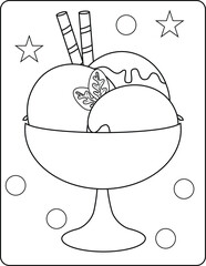 Kawaii Food Coloring Page for Kids