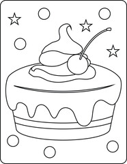 Kawaii Food Coloring Page for Kids