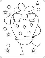 Kawaii Food Coloring Page for Kids