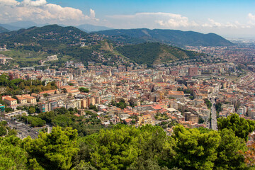 Fototapeta na wymiar Panoramic view of the city of Salerno and its province on the south of Italy in the Campania region