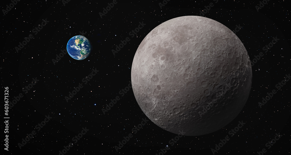 Poster the earth as seen from the dark side of the moon 