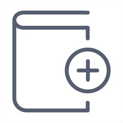 Fototapeta premium Book add icon, isolated, white background