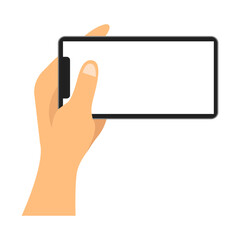 Smartphone Holding In Hand Blank Display Mockup Vector Illustration