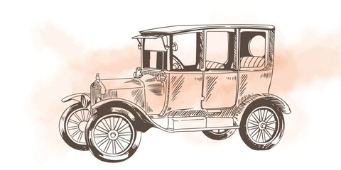 Transportation of ink drawing sketch for poster, post card, name card, brochure, t-shirt, logo, branding, collection, art print.