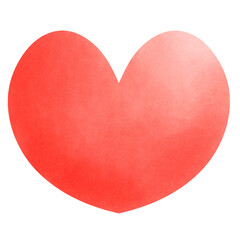 Watercolor Red Heart Illustration Isolated on Transparent Background