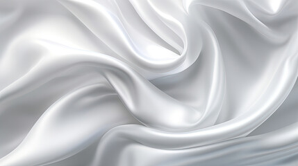 Gradient white silk fabric background. Generative AI