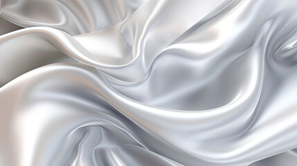 Gradient white silk fabric background. Generative AI