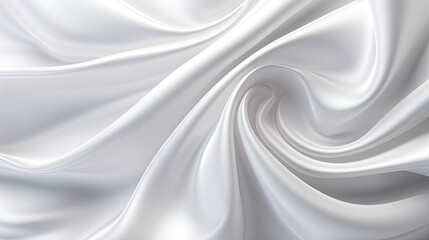 Naklejka premium Gradient white silk fabric background. Generative AI