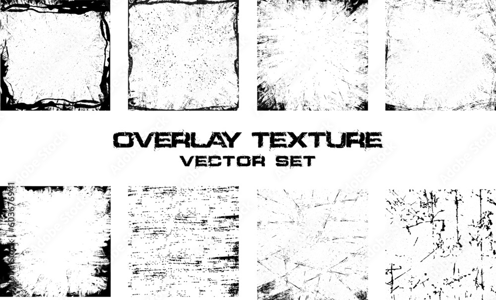 Poster overlay stamp texture with effect grunge, damaged, old, concrete and other. different paint textures
