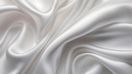 Fototapeta premium Gradient white silk fabric background. Generative AI