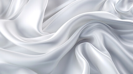 Gradient white silk fabric background. Generative AI