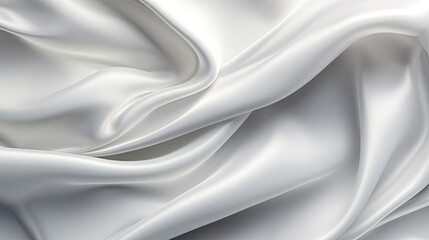 Gradient white silk fabric background. Generative AI
