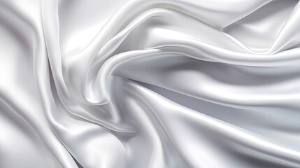 Obraz premium Gradient white silk fabric background. Generative AI