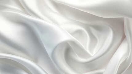 Gradient white silk fabric background. Generative AI