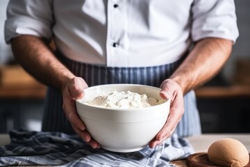 Unrecognizable man working with dough, AI Generated