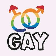 The symbol is gay. Gay Pride vector illustration. The color of the rainbow
