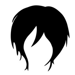 Vector Set of Black Female Hairdress. Type of Women Hairstyles