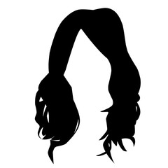 Vector Set of Black Female Hairdress. Type of Women Hairstyles