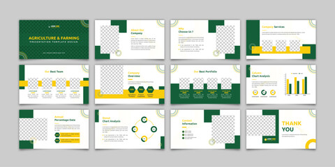 Organic Farming Presentation Slide, Agriculture PowerPoint Presentation Template, Vector infographics, Annual Report, Company Profile Design