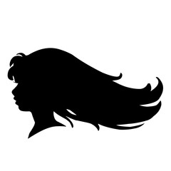 Fototapeta na wymiar Long Woman Hairstyle Vector