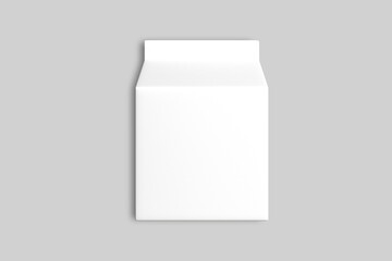 Blank milk package mockup isolated on a gray background.3d rendering.