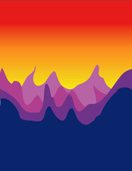 sunset in mountains ai
