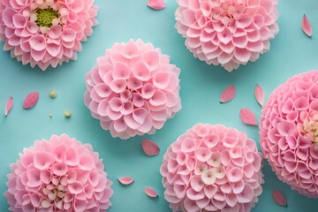 top view of beautiful textures of flowers, wallpapers and Backgrounds Generative Ai 