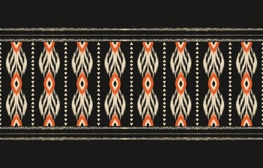 Ethnic abstract ikat art. Aztec ornament print. geometric ethnic pattern seamless  color oriental.  Design for background ,curtain, carpet, wallpaper, clothing, wrapping, Batik, vector illustration.