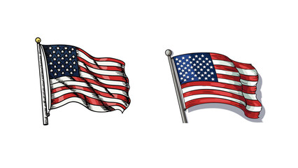 american flag with alpha matte, vector, American Flag Vector: A Patriotic Symbol of the United States