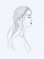 Beautiful woman sketch. AI generated illustration