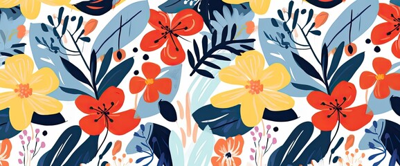 flowers and foliage colorful pattern spring summer background