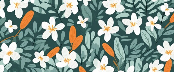 flowers and foliage colorful pattern spring summer background